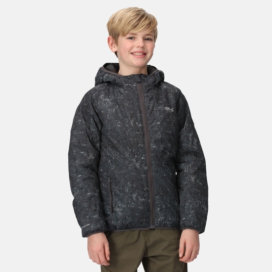 Kids' Volcanics Reflective Jacket VII Seal Grey Terrain Print