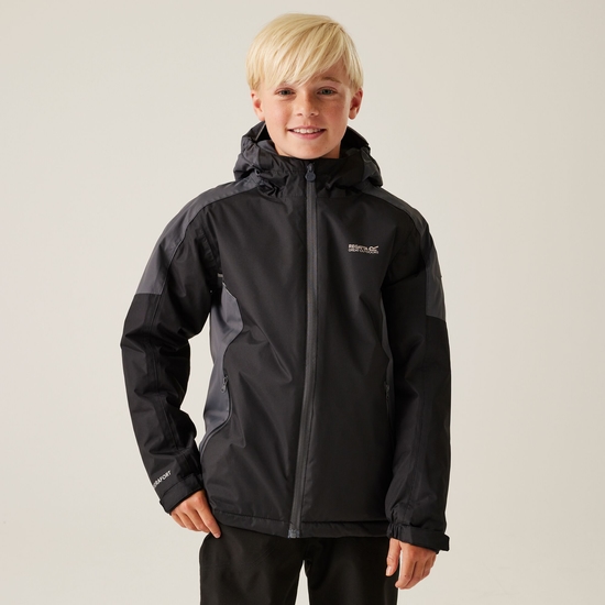 Wasserdichte Hurdle V-Jacke für Kinder Schwarz