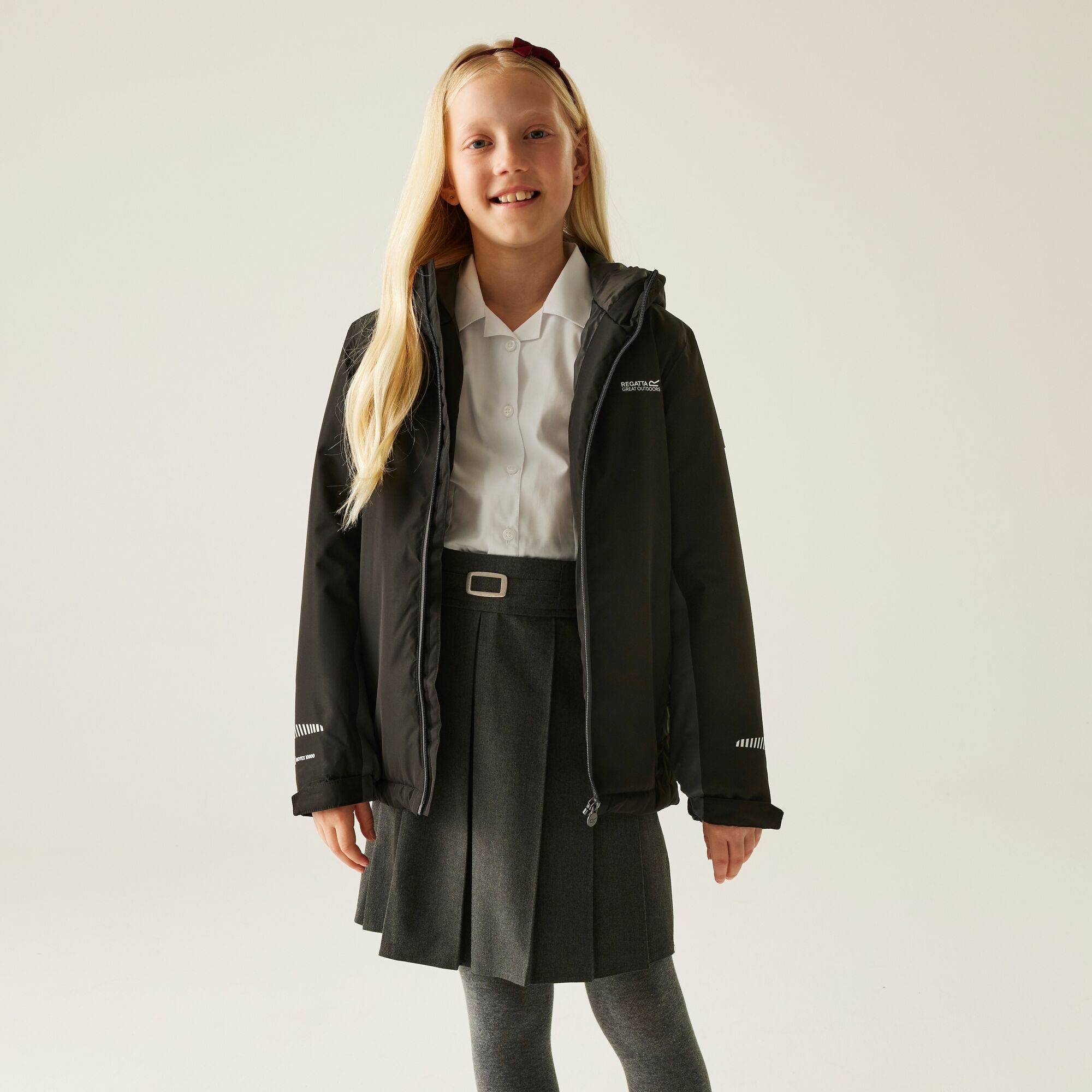 Regatta Kurtka dziecięca przejściowa przeciwdeszczowa Hurdle Czarny