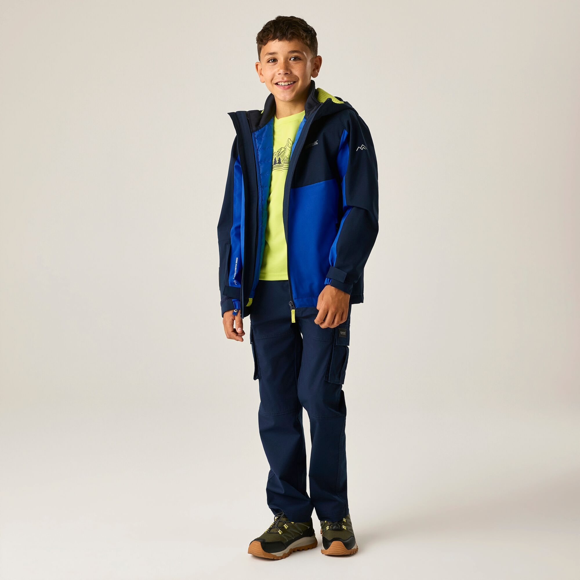 Regatta Boys Trekktain 3 In 1 Ii School Jacket - Blue Size 3-4 Years