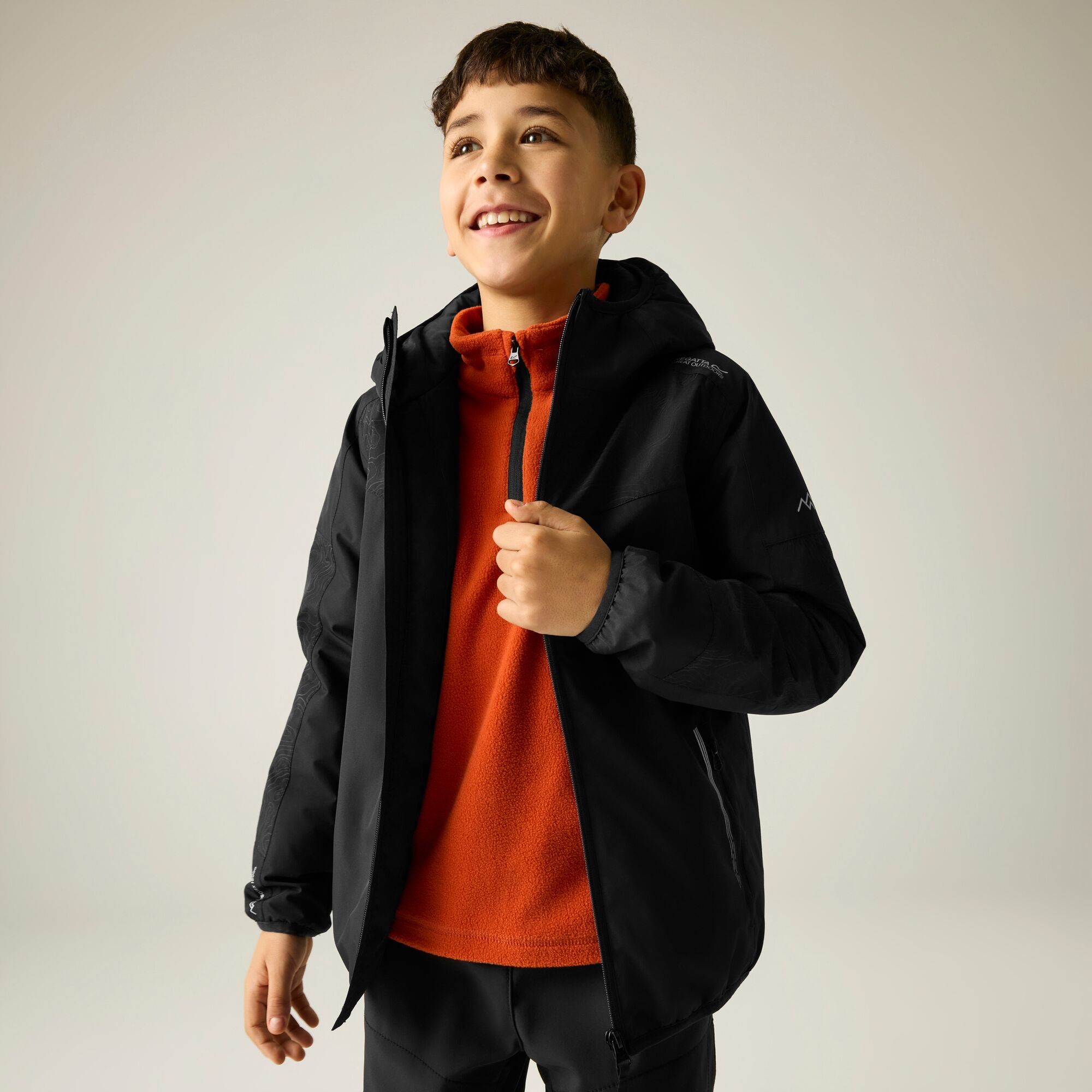Regatta Kids Illuma Reflective Waterproof Insulated Jacket - Black - Image 2