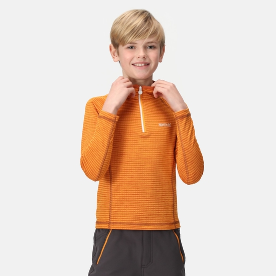 Berley langärmeliges Shirt mit halblangem Reißverschluss für Kinder Orange
