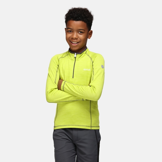 Berley langärmeliges Shirt mit halblangem Reißverschluss für Kinder Grün