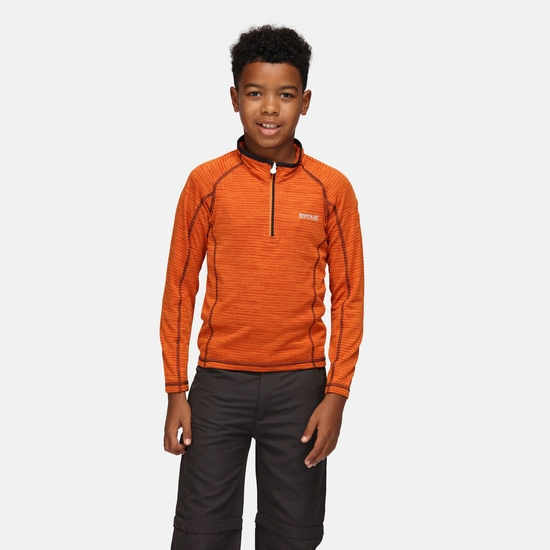 Berley langärmeliges Shirt mit halblangem Reißverschluss für Kinder Orange