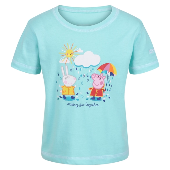 Kids' Peppa Pig Printed Short Sleeve T-Shirt Aruba Blue