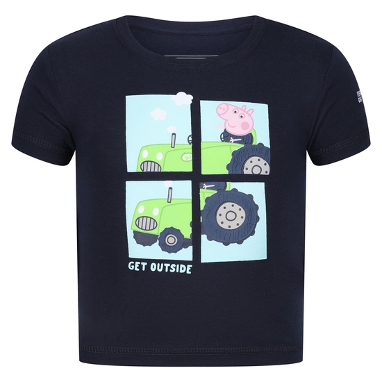 Kids' Peppa Pig Printed Short Sleeve T-Shirt Navy