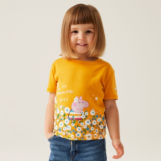 T-shirt Junior manches courtes avec imprimés design Peppa Pig Jaune