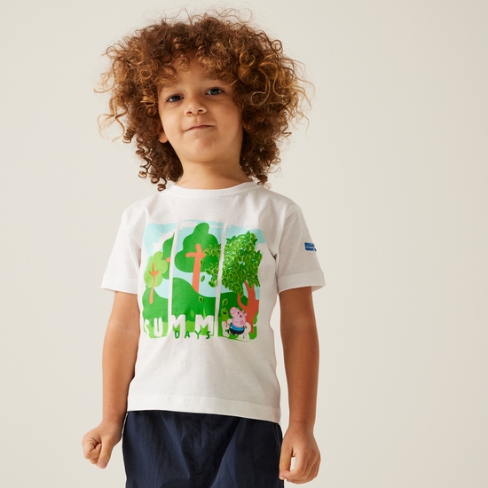 Kids' Peppa Pig Printed Short Sleeve T-Shirt White Tree Peppa