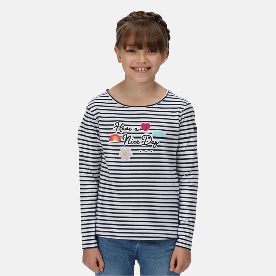 Kids' Clarabee Stripe Long Sleeve T-Shirt Navy Stripe