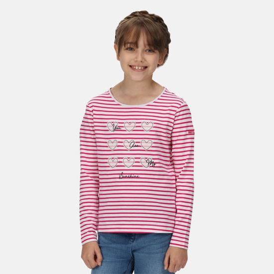 Kids' Clarabee Stripe Long Sleeve T-Shirt Pink Fusion Stripe