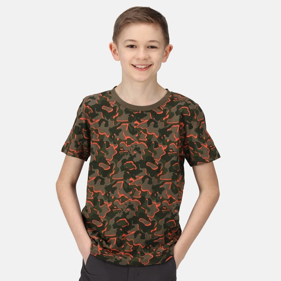 Bosley V T-Shirt mit Graphik-Print für Kinder Grün