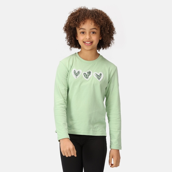 Kids' Wenbie III Graphic T-Shirt Quiet Green Hearts