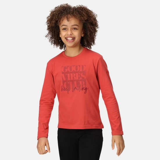 Kids' Wenbie III Graphic T-Shirt Mineral Red Good Vibes