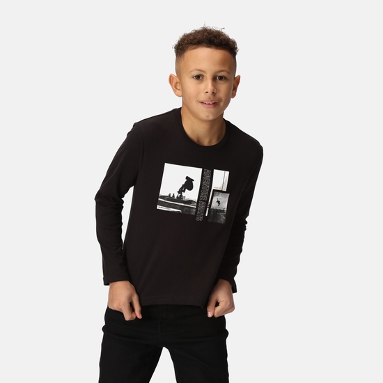 Kids' Wenbie III Graphic T-Shirt Black Skate Park
