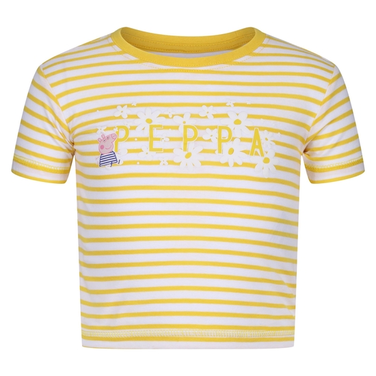 Peppa Pig Stripe T-Shirt Maize Yellow White Stripe