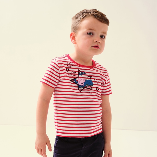 Dziecięca koszulka Peppa Stripe Czerwony w białe paski