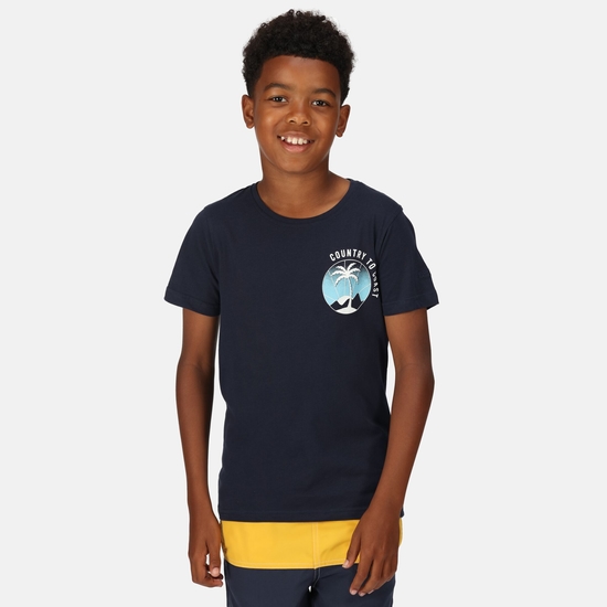 Bosley VI T-Shirt mit Graphik-Print für Kinder Blau