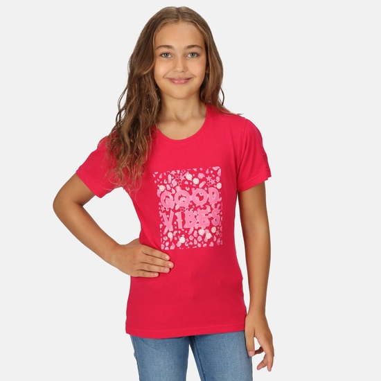 Bosley VI T-Shirt mit Graphik-Print für Kinder Pink