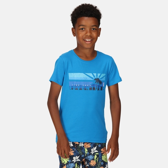 Bosley VI T-Shirt mit Graphik-Print für Kinder Blau