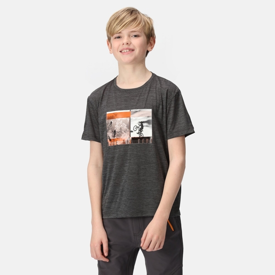 Findley Enfant T-shirt à imprimé graphique Gris