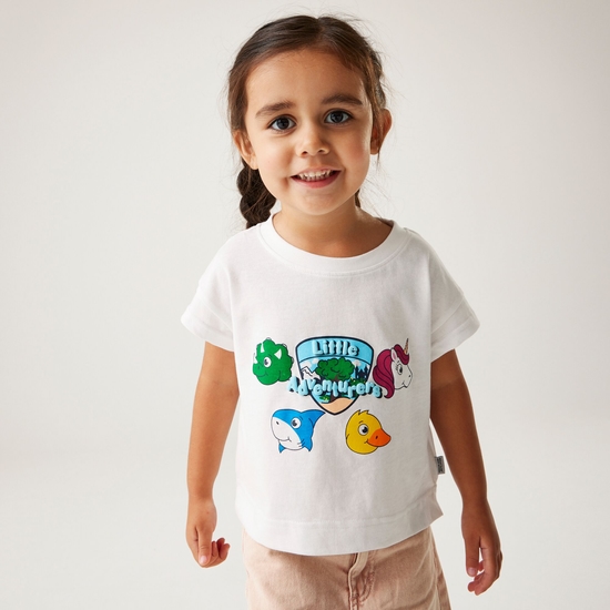 Kids' Animal T-Shirt Little Adventurers White