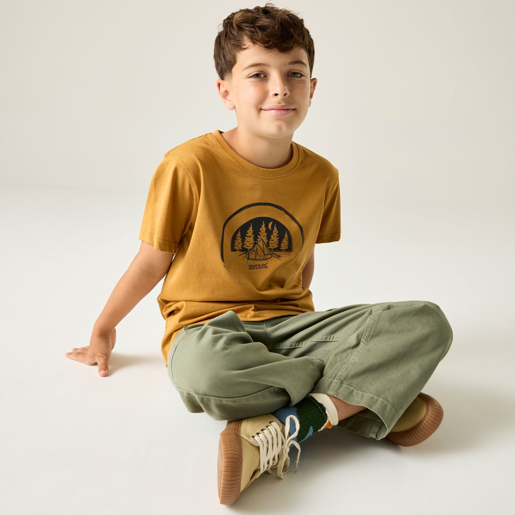 Regatta Koszulka dziecięca Bosley Graphic Brązowy