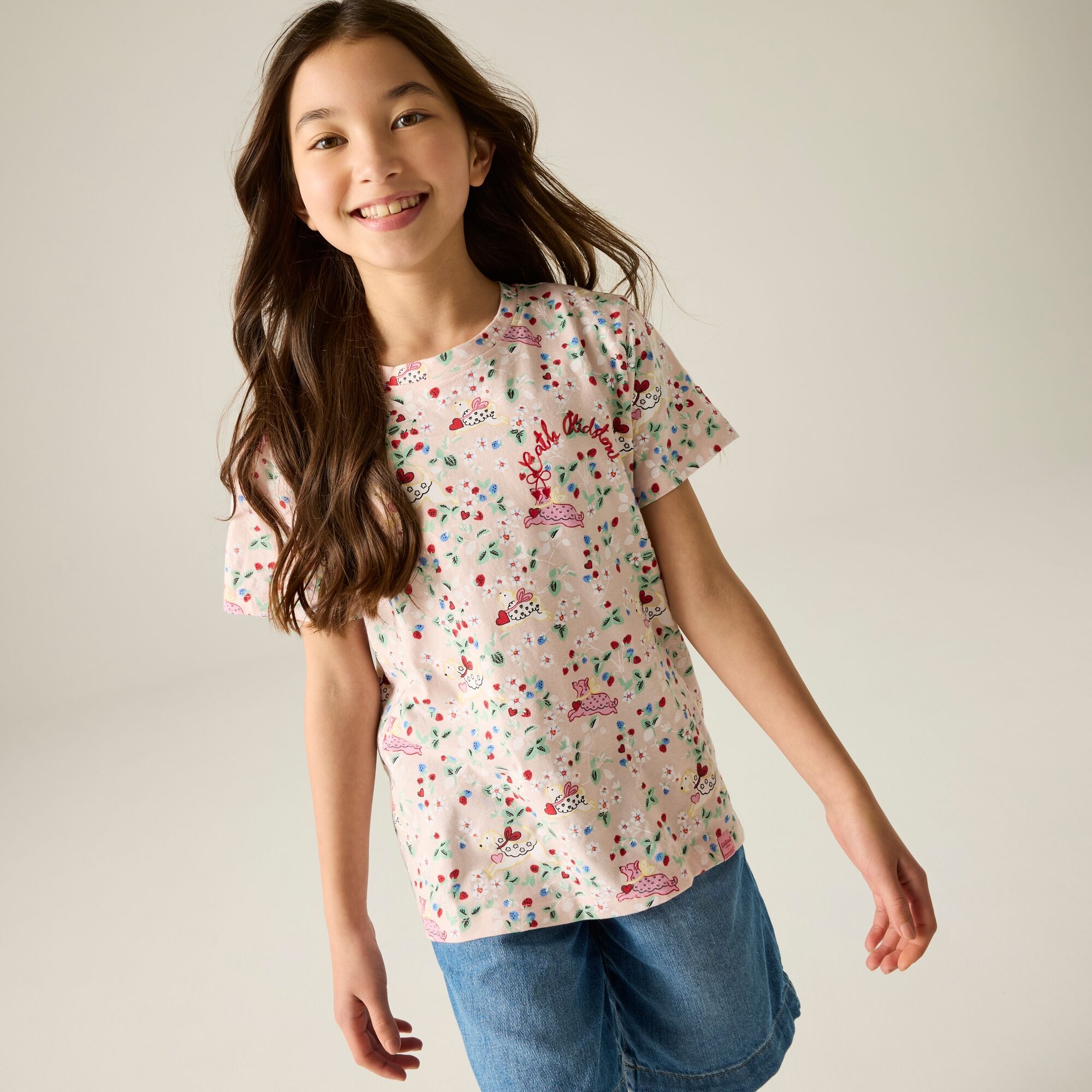 Regatta Cath Kidston Junior T-Shirt Size: 3-4 Years Unisex Kids Pink