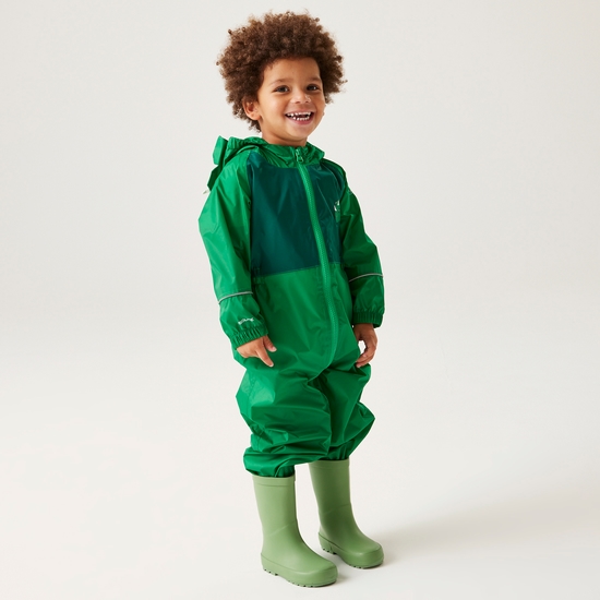 Kids' Charco Breathable Waterproof Puddle Suit Stompy The Dinosaur Jelly Bean