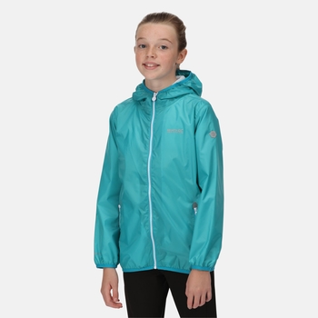 Kids' Lever II Waterproof Packaway Jacket Turquoise