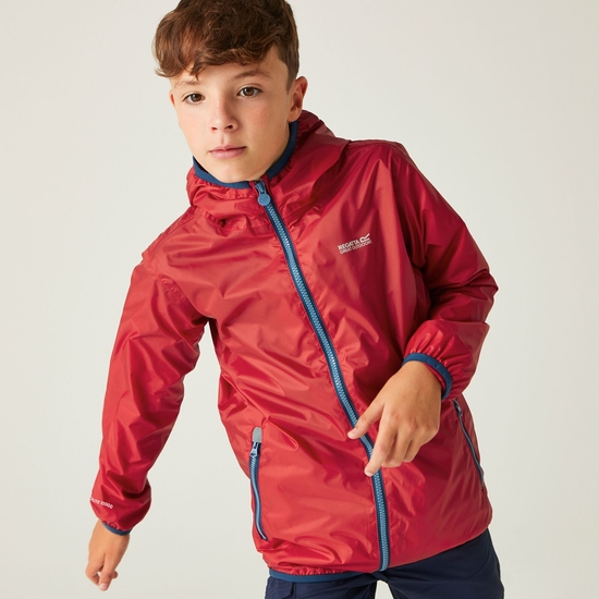 Kids' Lever II Waterproof Packaway Jacket Danger Red