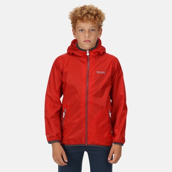 Kids' Lever II Waterproof Packaway Jacket Fiery Red