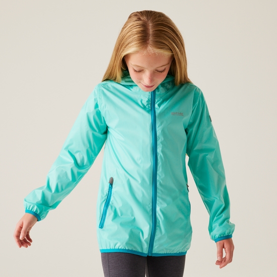 Kids' Lever II Waterproof Packaway Jacket Aruba Blue Exotic Plume