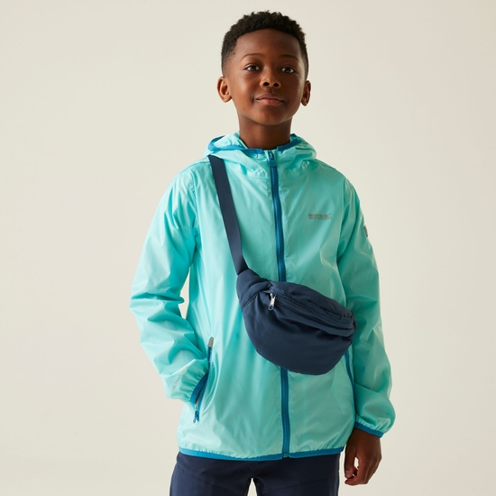 Lever II leichte, wasserdichte Walkingjacke mit Kapuze für Kinder Blau
