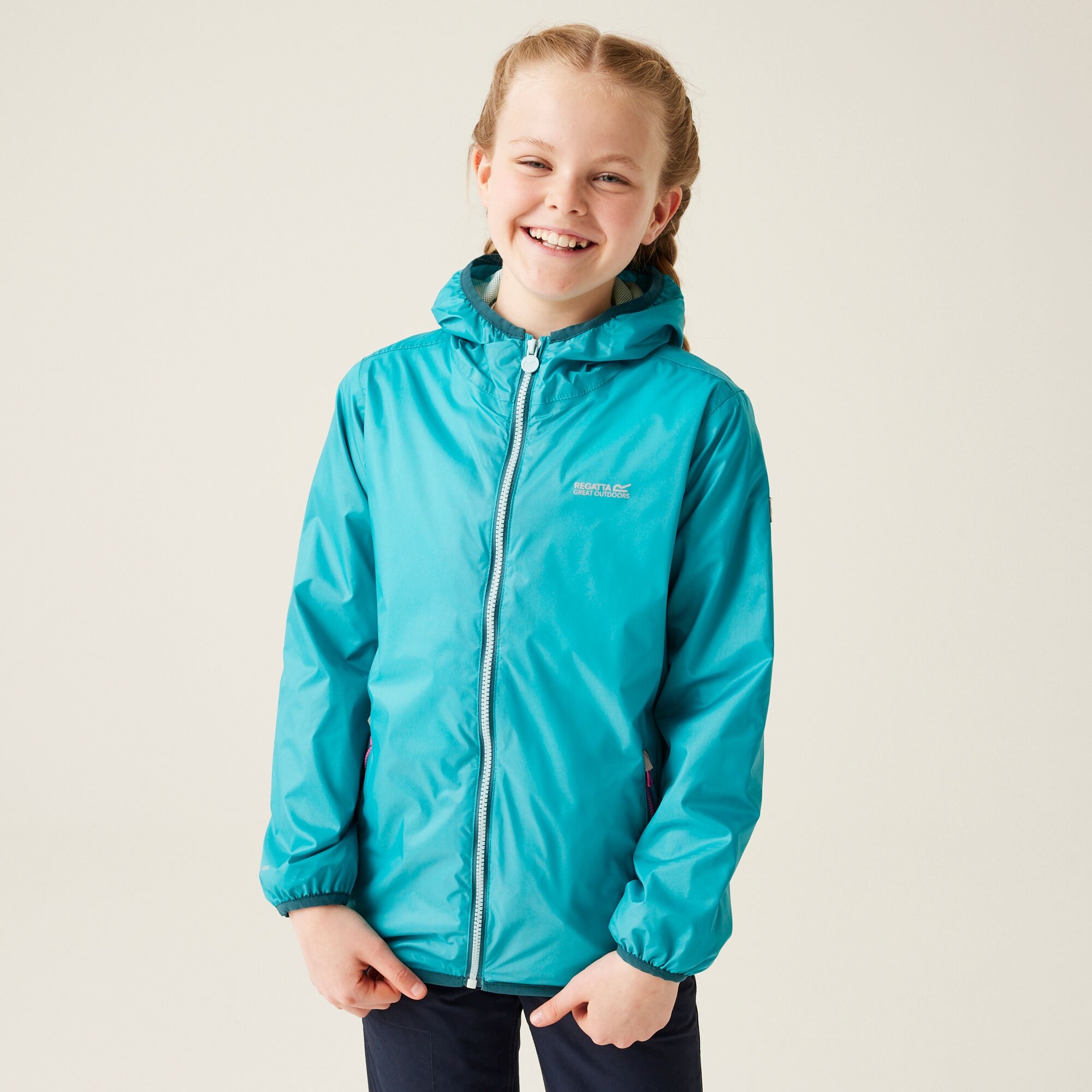 Regatta Kurtka dziecięca przeciwdeszczowa Lever II Niebieski