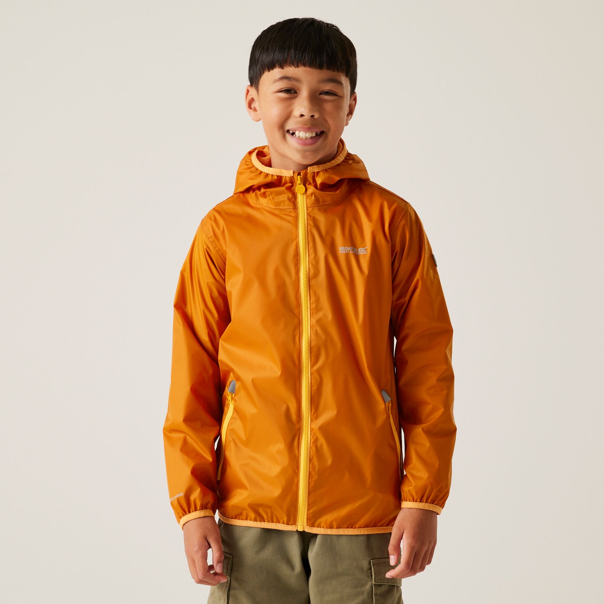 Regatta Boys Orange Kids Lever Ii Packable Reflective Long Sleeve Waterproof Jacket in Size 13 - 14 Years, Sports Direct - Image 4