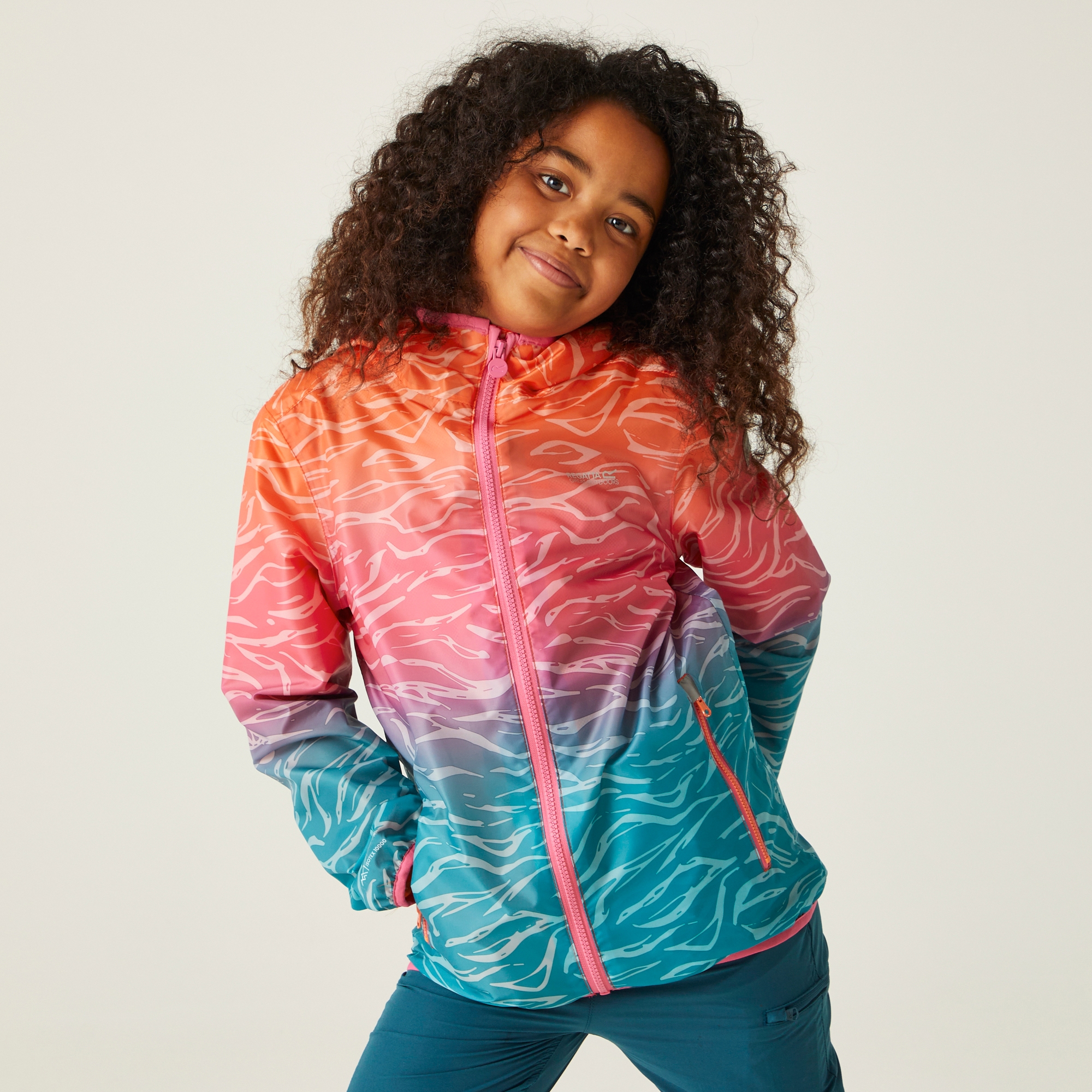 Regatta Dziecięca kurtka przeciwdeszczowa Lever Pomarańczowy