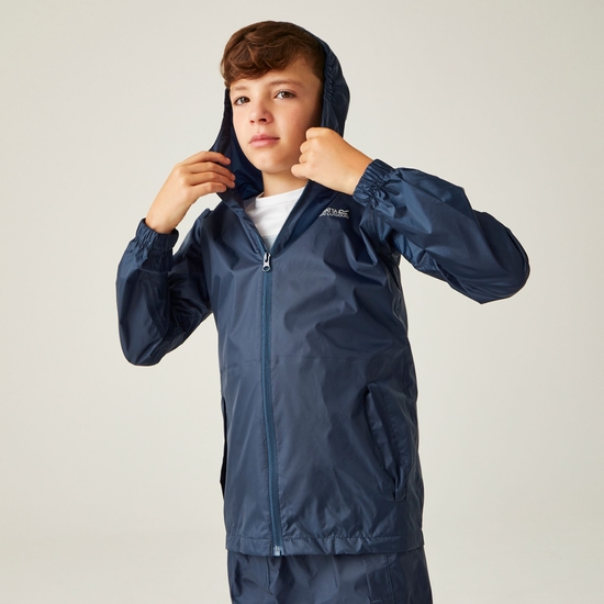 Kids' Pack It Waterproof Packaway Jacket Midnight 