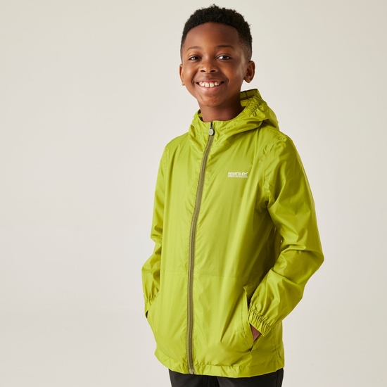 Pack It leichte, wasserdichte Walkingjacke mit Kapuze für Kinder Grün