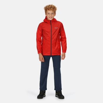 Kids' Pack It Waterproof Packaway Jacket Fiery Red