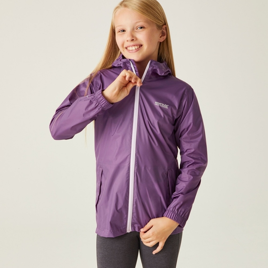 Kids' Pack It Waterproof Packaway Jacket Sunset Purple