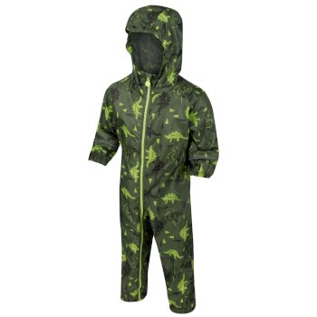 Kids' Pobble Printed Breathable Waterproof Rainsuit Cypress Green