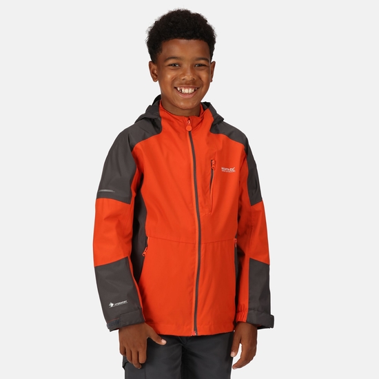 Kids' Calderdale II Waterproof Jacket Rusty Orange Slate Grey 