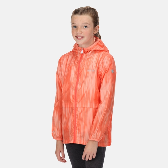 Kids' Bagley Packaway Waterproof Jacket Neon Peach Gradient