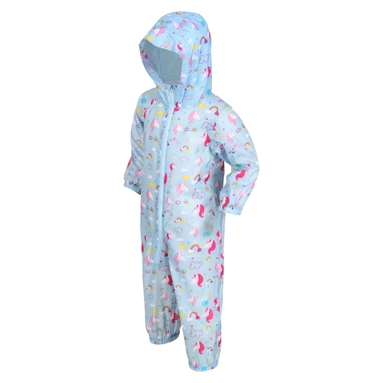 Kids' Waterproof Puddle Suit Unicorn Blue