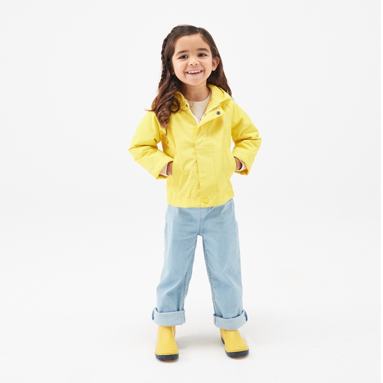 Kids' Animal Print Waterproof Jacket Bright Yellow Duck 