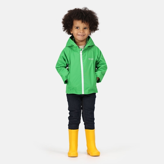 Kids' Animal Print Waterproof Jacket Extreme Green Frog 