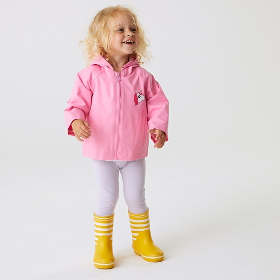 Kids' Animal Print Waterproof Jacket Luna The Unicorn Sweet Pink