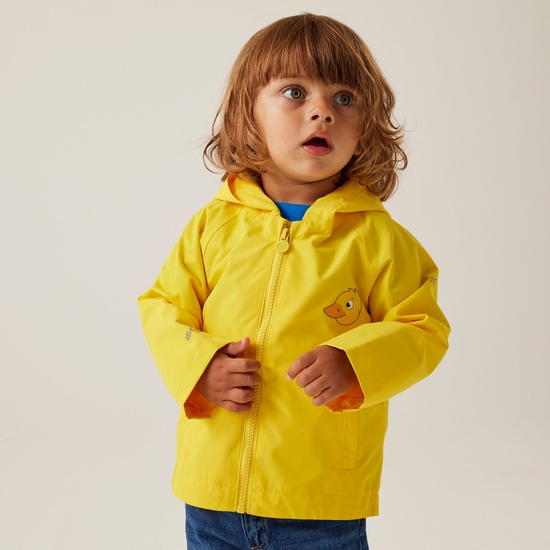 Animal bedruckte, leichte, wasserdichte Jacke für Kinder Gelb