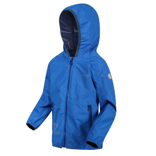Peppa Pig Reflective Active Waterproof Hooded Jacket Oxford Blue Dino