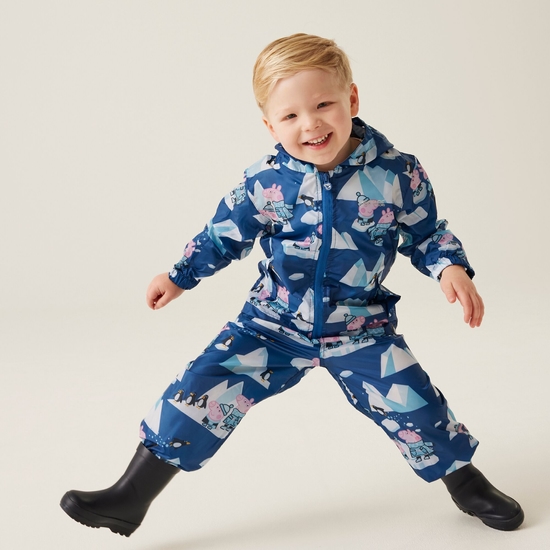 Kids' Peppa Pig Waterproof Pack-It Jacket Space Blue